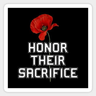 Honor Their Sacrifice Memorial with Red Poppy Flower Pocket Version (MD23Mrl006) Magnet